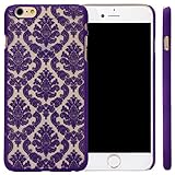 Iphone 6 Case, Top Selling (TM) [Damask]Design Pattern Rubber Coating Ultra Slim Fit Hard Hybrid Case Cover for Iphone 6 (iphone 6 [4.7inch], Purple)