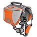 Pawaboo Dog Backpack, Pet Adjustable Saddle Bag Harness Carrier, for Traveling Hiking Camping, Medium Size, Orange & Gray