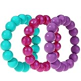 MyBoo Autism/Sensory/Teething Chewable Beads Bracelet - Set of 3, Purple/Turquoise/Magenta