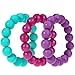 MyBoo Autism/Sensory/Teething Chewable Beads Bracelet - Set of 3, Purple/Turquoise/Magenta