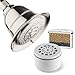 Hotel Spa 1152 AquaCare Head 5 Inch Face 6 Setting Showerhead with 3 Stage Shower Filter Cartridge Inside. (Brushed Nickel Finish)