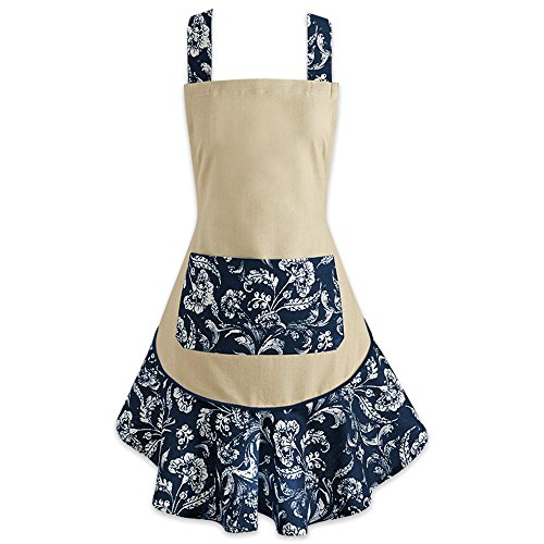 DII 100 Cotton, Fashion Floral Ruffle Ladies Women Apron, Kitchen Chef