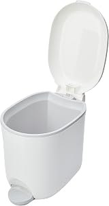 Addis Premium Deluxe Bathroom Pedal Bin 3.5L White Grey with Inner view 2