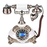 fosa European Antique Phone, Retro Vintage Telephone Phones Classic Desk FSK/DTMF Landline Phone with Real Time & Caller ID Display for Office Home Living Room Decor, Wonderful Gift
