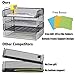 2 Tier Paper Letter Tray Desk Organizer with Bottom Support Frame Stackable Desktop File Document Organizer Metal Mesh Collection Office Desk Accessories with 3Pcs File Folders,Horizontal Black