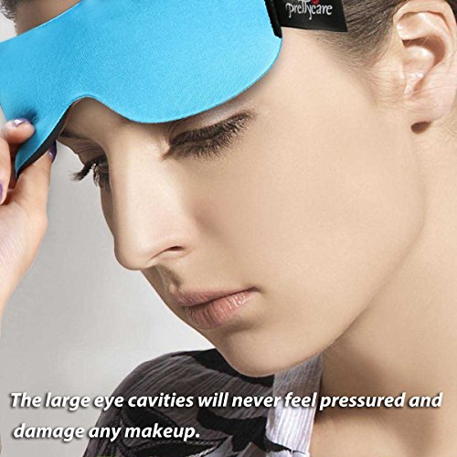PrettyCare 3D Sleep Mask with 2 Pack Eye Mask for Sleeping - Contoured Eyemask for Airplane with EarPlugs & Yoga Silk Bag for Travel - Best Night Blindfold Eyeshade for Men Women