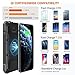 GOODaaa Power Bank Wireless Charger 36000mAh Built in 4 Cables Six Outputs 18W Fast Charging Power Bank for All Mobile Devices Three Inputs Solar Portable Charger with Dual Flashlights, Carabiner