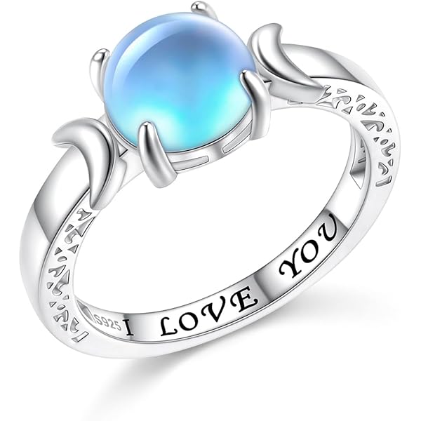 Amazon.com: Lonyinlg Moon Phase Ring Sterling Silver S925 Crescent
