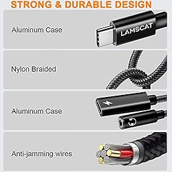 LAMSCAT USB C to 3.5mm Headphone Adapter and
