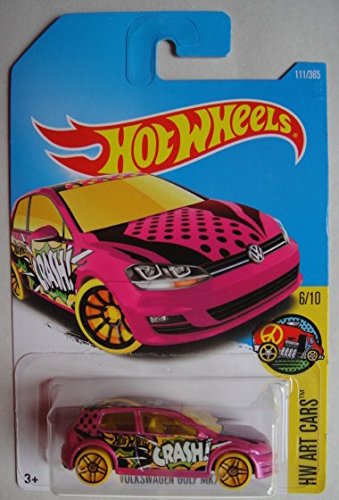 Hot Wheels 2017 HW Art Cars Volkswagen Golf MK7 111/365, Pink