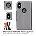 ProCase iPhone Xs/iPhone X Wallet Case, Flip Kickstand Case with Card Slots Mirror Wristlet, Folding Stand Protective Cover for 5.8 inch iPhone Xs (2018) / iPhone X (2017) -Grey