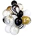 Shindig + Bash 12 Inch Party Balloons - Confetti - Gold - Black - White - Marble - 20 Pieces