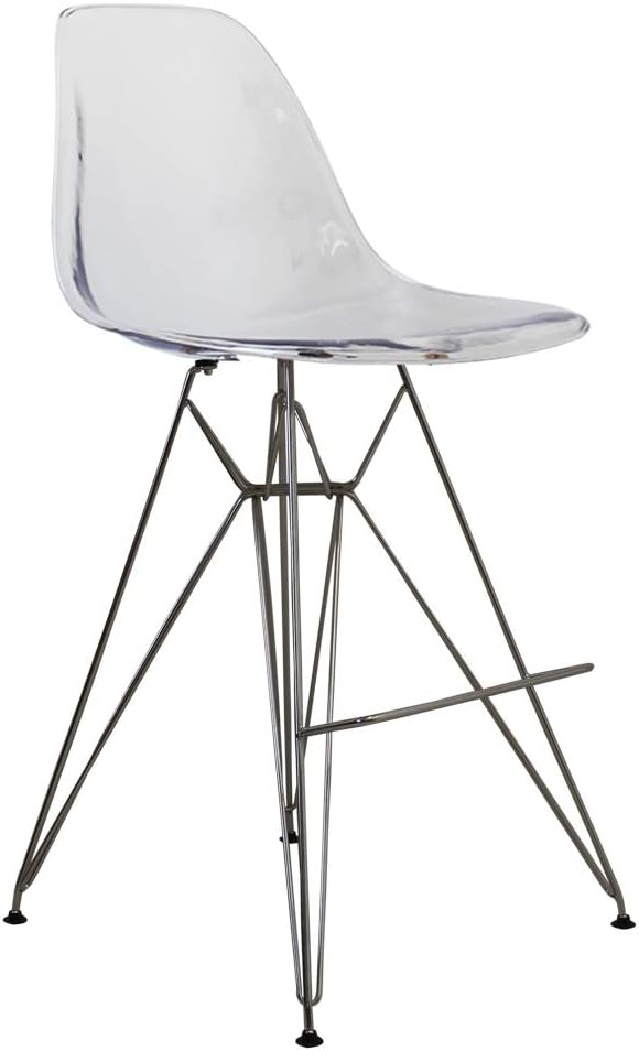 Sitting Comfy DSBR Barstool (Clear, Chrome Legs)