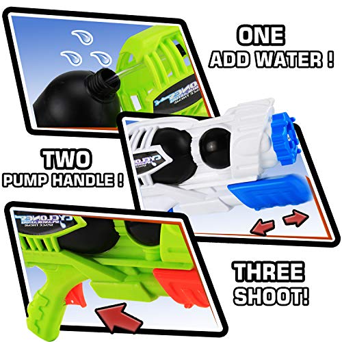 2 Pack Super Water Gun(No Leaking), Shoot Up to 40 Ft, High Capacity Water Soaker Blaster Squirt Toy for Swimming Pool Party Sand Beach Game Outdoor Summer Fight Activity for Child Kid boy and Girl