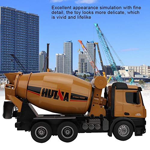 1:14 10 Channels Remote Control Cement Mixer Truck Toy RC Cement Truck Gift Toys, Simulated Mixer Truck for Kids & Children by Toy to Enjoy