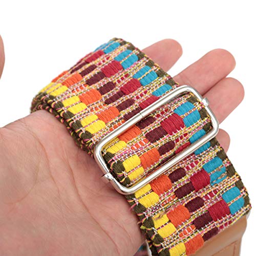 Dulphee Ukulele Strap with 1 Pick & 1 Button, Hawaiian Rainbow Woven