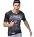 Red Plume Men's Compression Sports Shirt,Leisure Movie Hero Fitness T-Shirt (M, Black)