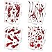 JBTAIN Halloween Decoration Bloody Handprint &Footprint Clings Decals, Horror Stickers with One Plastic Scraper & Plastic Bottle（8 Sheets）