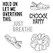Cute Beach/Ocean Theme Vinyl Laptop and Water Bottle Decal Sticker Pack, Made in US (White)