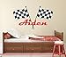 Lovely Decals World LLC Custom Racing Name Wall Decal for Boys Race Car Theme Nursery Baby Room Mural Art Decor Vinyl Sticker LD20 (28