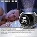 SHARPER IMAGE Sound Machine Alarm Clock with Stars Projection, 6 Nature Sound Soother Therapy Tracks, Temperature and Date Display, Battery-Powered, Alarm and Timer Functions