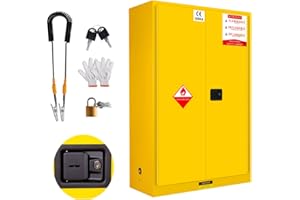 DEFNES 60 Gallon Flammable Storage Cabinet, 65" x 18" x 42" Galvanized Steel Flammable Safety Cabinet for Commercial Industrial and Home Use