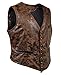 bslingerie Mens Steampunk Faux Leather Gothic Waist Cincher Corset Vest (M, Brown)