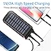 Power Bank 25000mAh Huge Capacity Solar Portable Charger Water-Resistant 3 Output Ports Battery Pack LED Flashlight SOS Warning Lamp For Outdoor Activities, Smartphone,Tablet and More