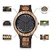 GUANKE Men's Wooden Watches Quartz Movement Zebra Sandalwood Wood Black Dial Casual Men Wrist Watch