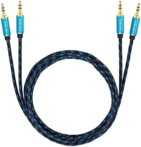 Ultra HDTV AUX-Cable 2x 3.2 Feets | Audio Cable 3.5mm to 3.5mm | Cinch Cable with metal adapters