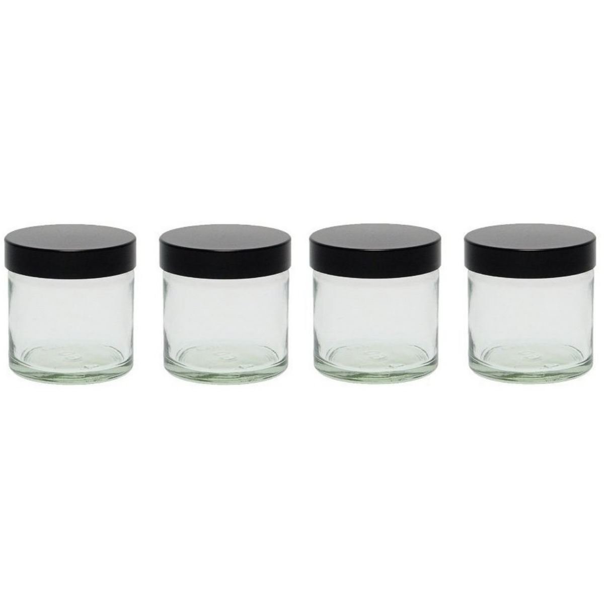 Viva Housewares glass jar with lid in different sizes/quantities, Glass, transparent, 60 ml