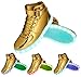 GreatJoy Cool Fun Light Up LED Shoes Sneaker 7 Colors USB Charging (39/7.5B Women / 6D Men, Gold)