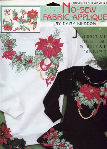Daisy Kingdom No-Sew Christmas Fabric Applique ~ Berries, Beads & Bows