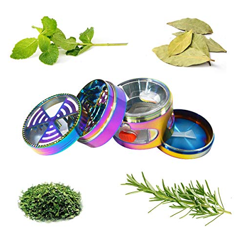 CigaMaTe Grinder Herb Grinder 4 Pieces Rainbow Grinders 2.5'' Zinc