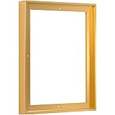 Pixy Canvas Floater Frame 8x10 for 1-1/4 (1.25) inch Deep Canvas Paintings/Canvas Prints/Wood Canvas Panels/Wall Art/Wall Decor/Home Decor/Artwork (Brass Gold, 8 x 10 inch, Portrait)