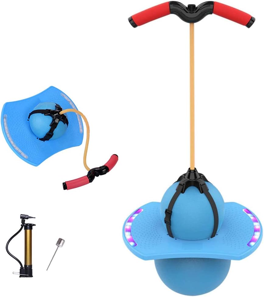Balance Ball Pogo Jumper Ball LED Leuchtend Kinder Teen Erwachsener Sprungstab Spielzeug