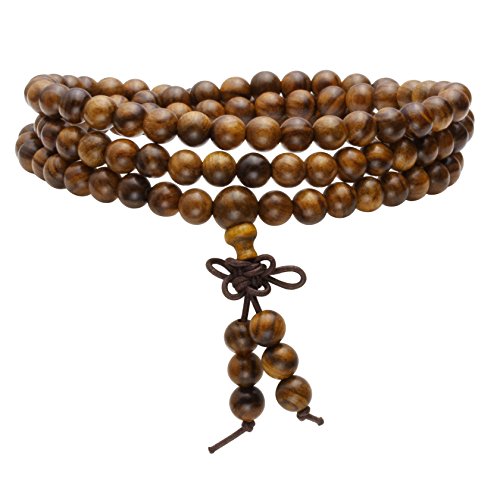 Milakoo 6mm Mala Beads 108 Link Wrist Bracelet/Necklace for Prayer Buddha Meditation Tibetan - Thumbnail 4