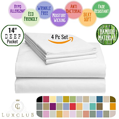 4 PC Microfiber and Bamboo Sheet Set Bamboo Bedding Sheets