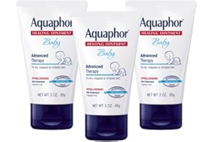 Aquaphor Baby Healing Ointment, Advanced Therapy for Chapped Cheeks and Diaper Rash, 3 Ounce (Pack of 3)