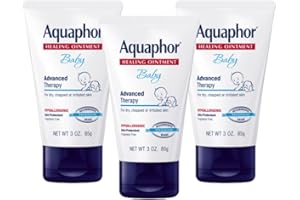 Aquaphor Baby Healing Ointment, Advanced Therapy for Chapped Cheeks and Diaper Rash, 3 Ounce (Pack of 3)