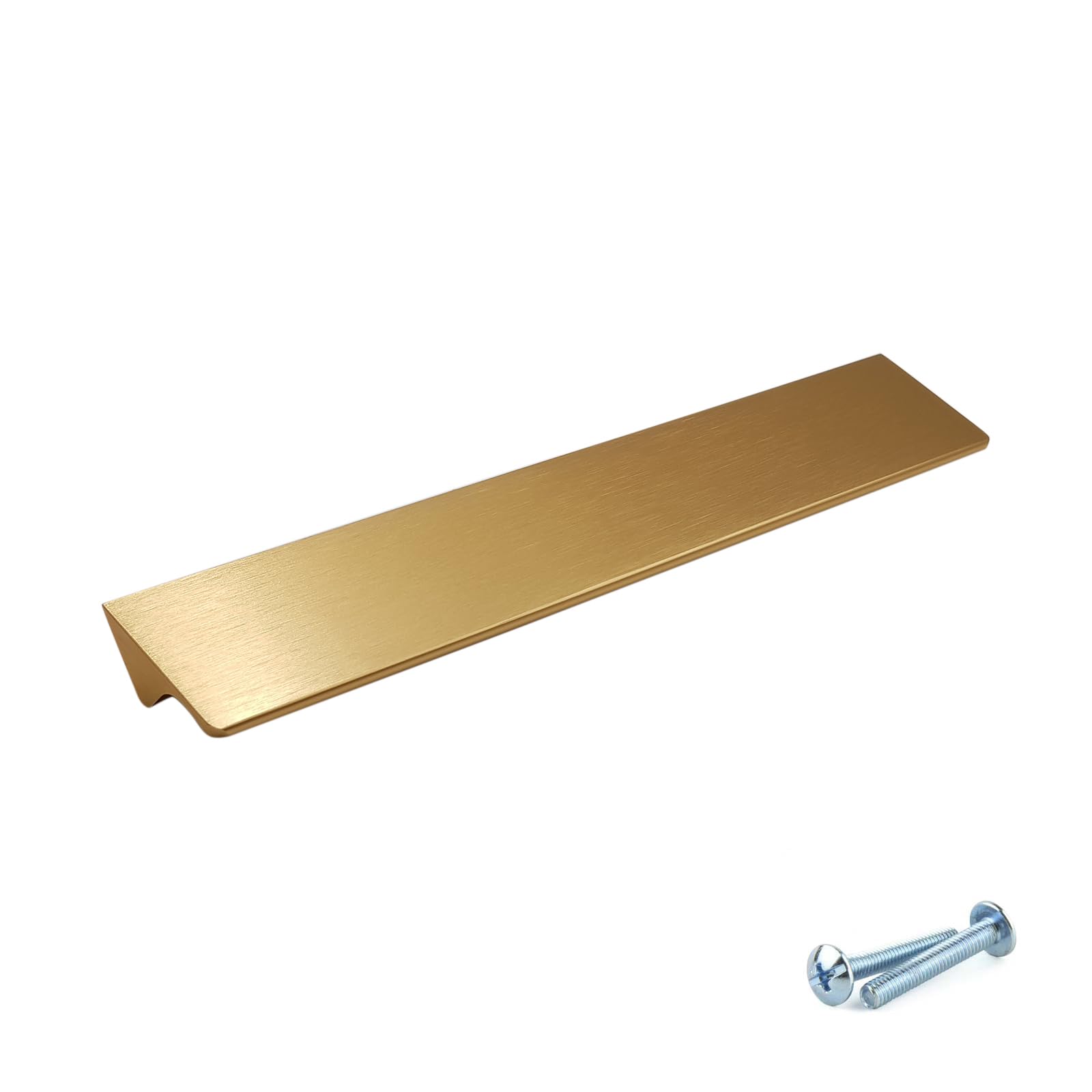 M4TEC Bar Kitchen Cabinet Handles, Kitchen Cupboard Door Handles, Wardrobes and Drawers, Bedroom Furniture Finger Edge Pull Handle Brushed Brass. VE8 Series: 96 mm Pack of 10