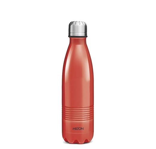 Milton Duo DLX 350 Thermosteel 24 Hours Hot and Cold Water Bottle, 350 ml, Red