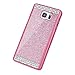 Voberry® Case Cover for Note 5 Diamond Hybrid Glitter Bling Hard Shiny Sparkling with Crystal Rhinestone (Hot Pink)