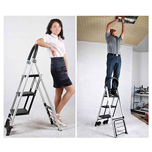ZXMTC Shopping Trolleys Step Ladder Aluminum 2 in 1 Folding Hand Truck Dolly Portable (Size : 3676120 cm)