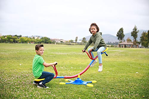 SLIDEWHIZZER Kids Outdoor Backyard Playground Seesaw: Swivels and Rotates 360 Degrees Teeter Totter at Home for Youth Junior Age 3 4 5 6 7 8