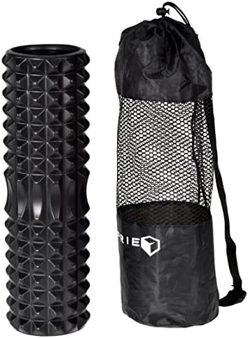 IMPRIE Exercise Foam Roller 18 inch Deep Tissue Massager - Myofascial Release Trigger Point Recovery Massage Rollers - Post Workout Crossfit Yoga Pilates Back Massager. BONUS Carry On Bag