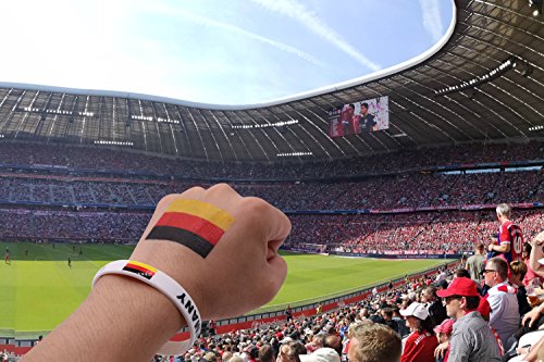 image for voidsyn Germany Flag Silicone Rubber Wristband Bracelets,Tattoo Sticke