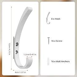 KYOEON Coat Hooks Wall Mounted, 8Packs