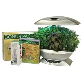 AeroGrow AeroGarden Classic 7-Pod with Herb 'n Serve and Herb Chef Seed Kit, Silver