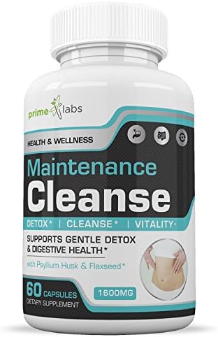 Maintenance Cleanse Colon Support Supplement — Your Daily Pure Maintenance Cleanse, with Fiber to Eliminate Toxins and Lose Weight, Maximum Strength for Increased Energy - 60 Capsules